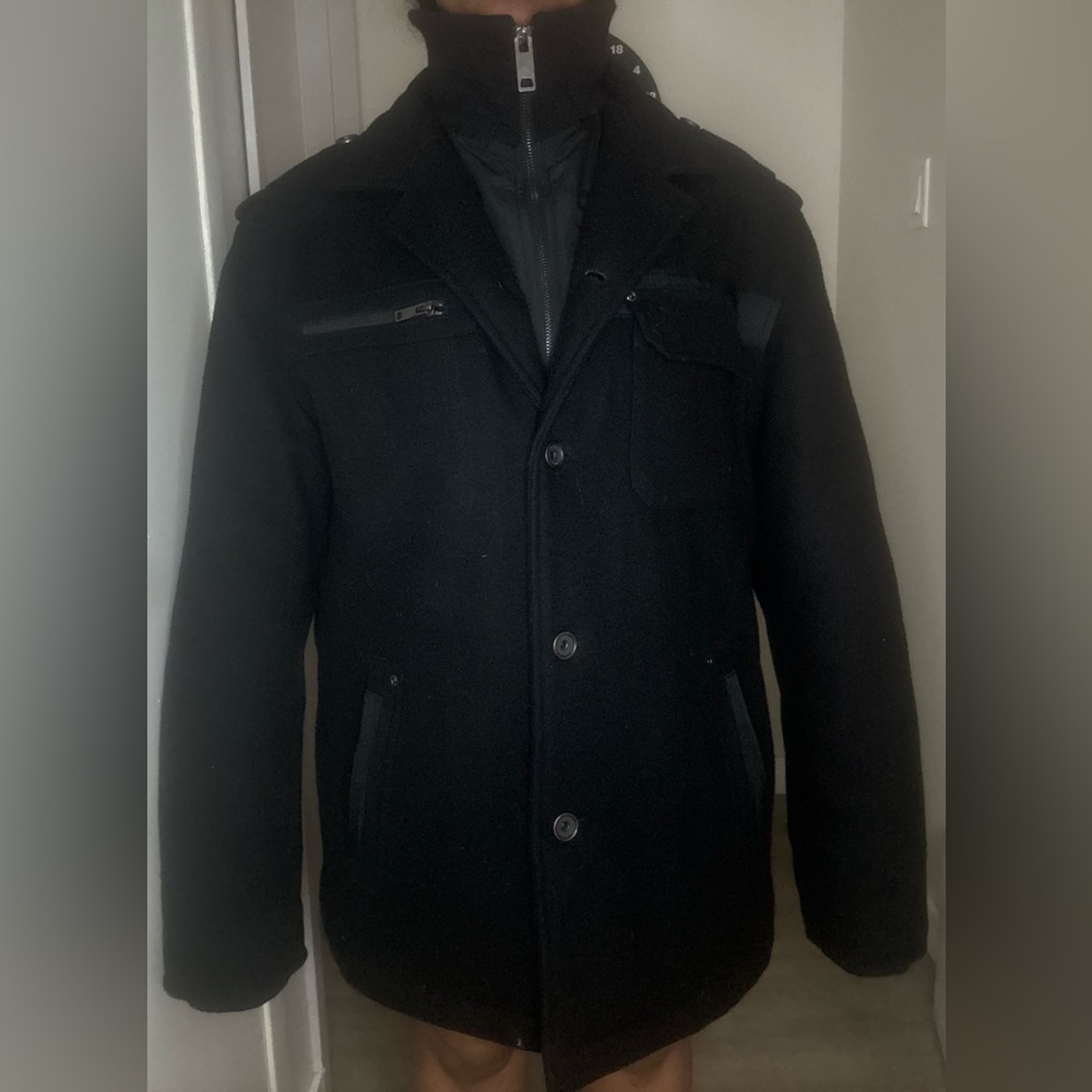 Stones Men's Classic Black Coat for the Winter